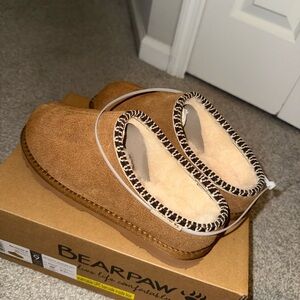 BearPaw Tan Suede Slip-Ons